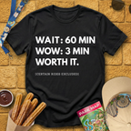 Wait: 60min. Wow: 3min... T-Shirt