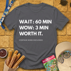 Wait: 60min. Wow: 3min... T-Shirt