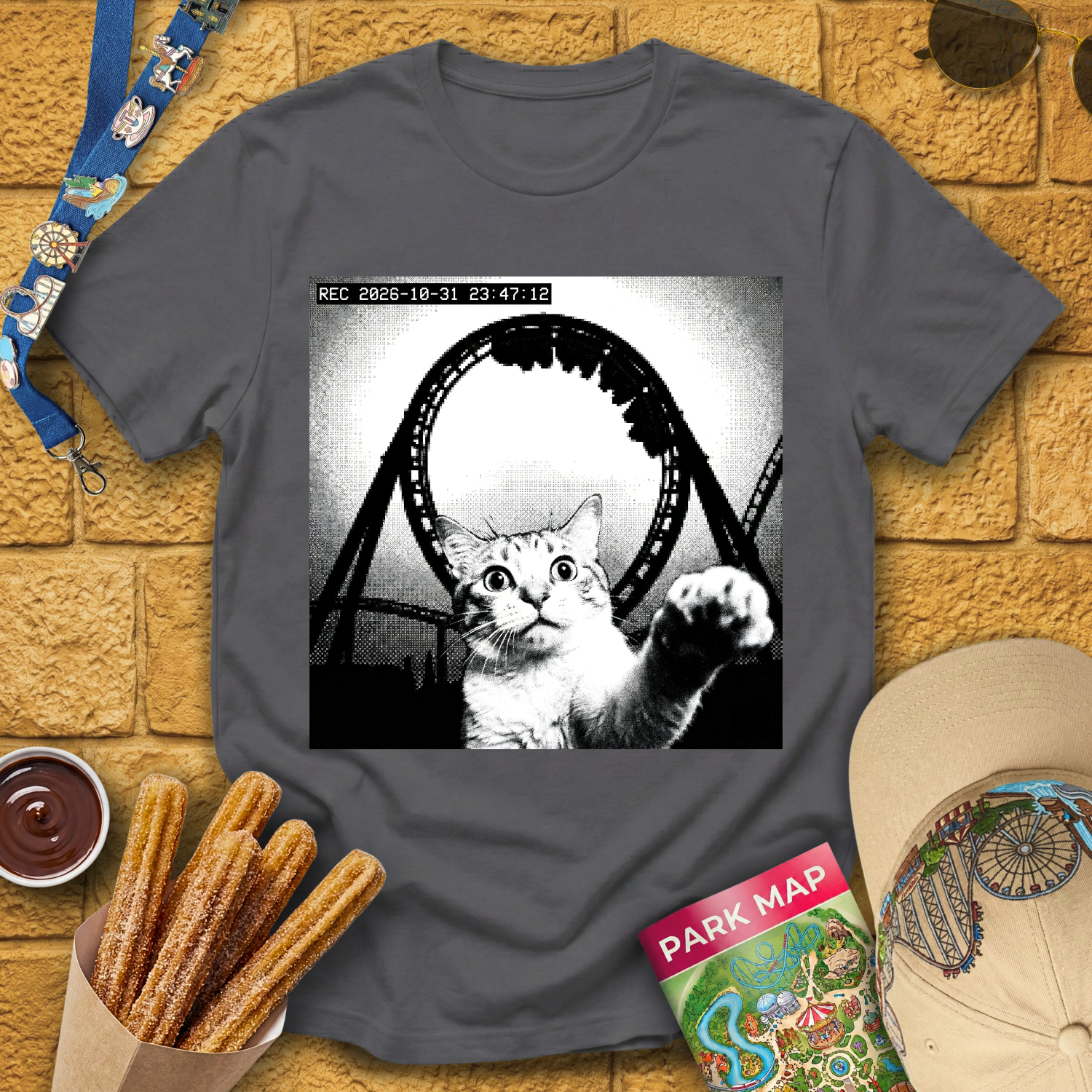 Cat Coaster CCTV T-Shirt