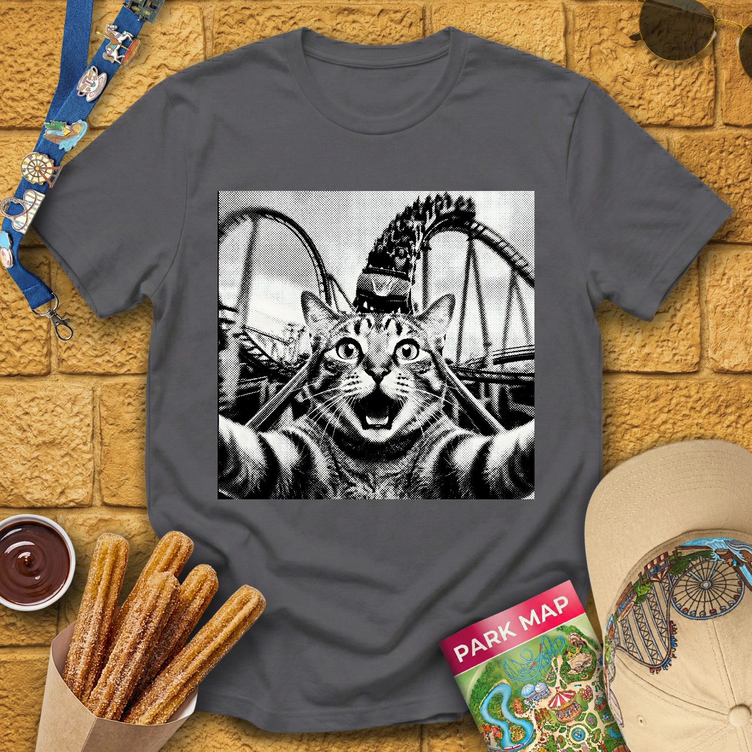 Cat Coaster Selfie T-Shirt