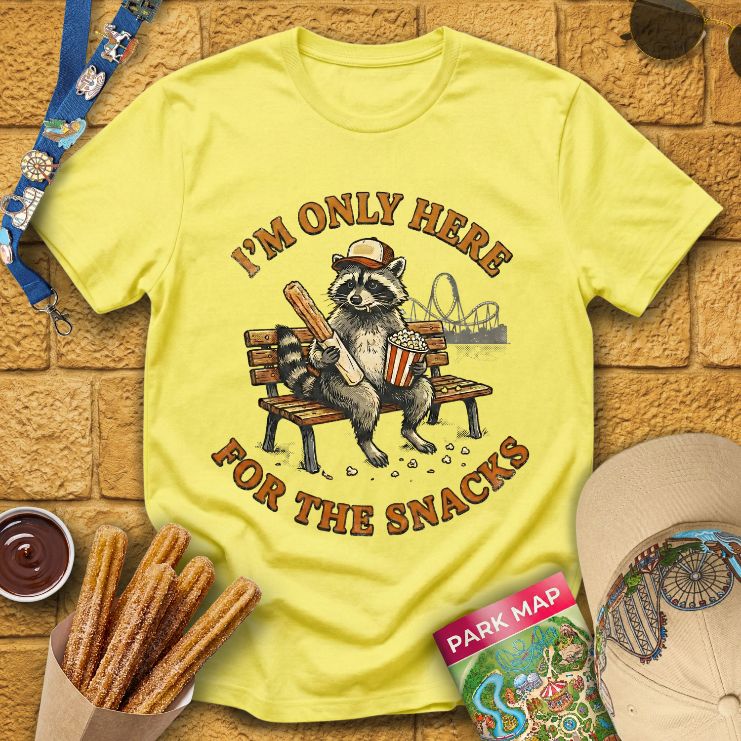 Here For Snacks [Racoon] T-Shirt