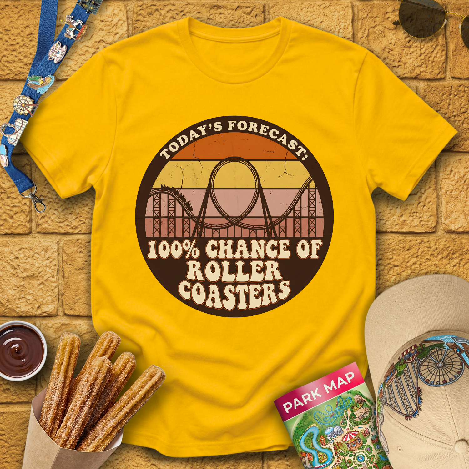 100% Chance Of Roller Coasters T-Shirt