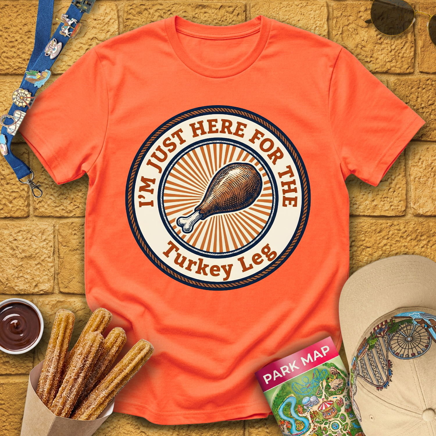 Here For Turkey Leg [Badge] T-Shirt