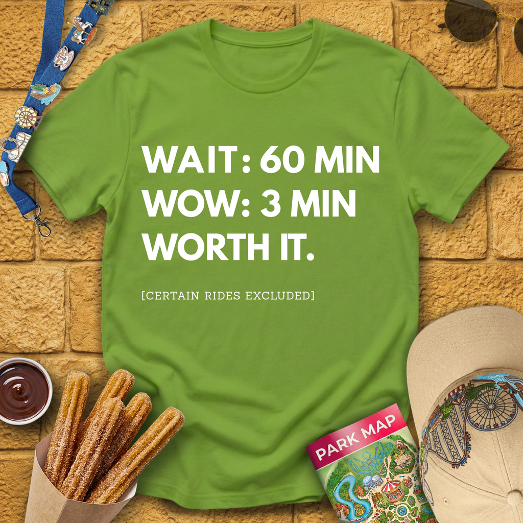 Wait: 60min. Wow: 3min... T-Shirt