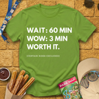 Wait: 60min. Wow: 3min... T-Shirt