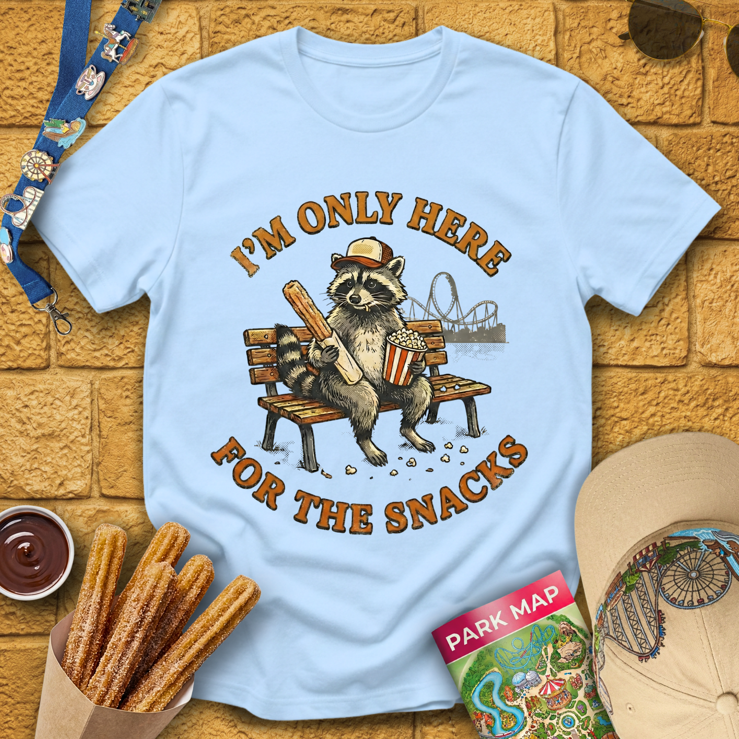 Here For Snacks [Racoon] T-Shirt