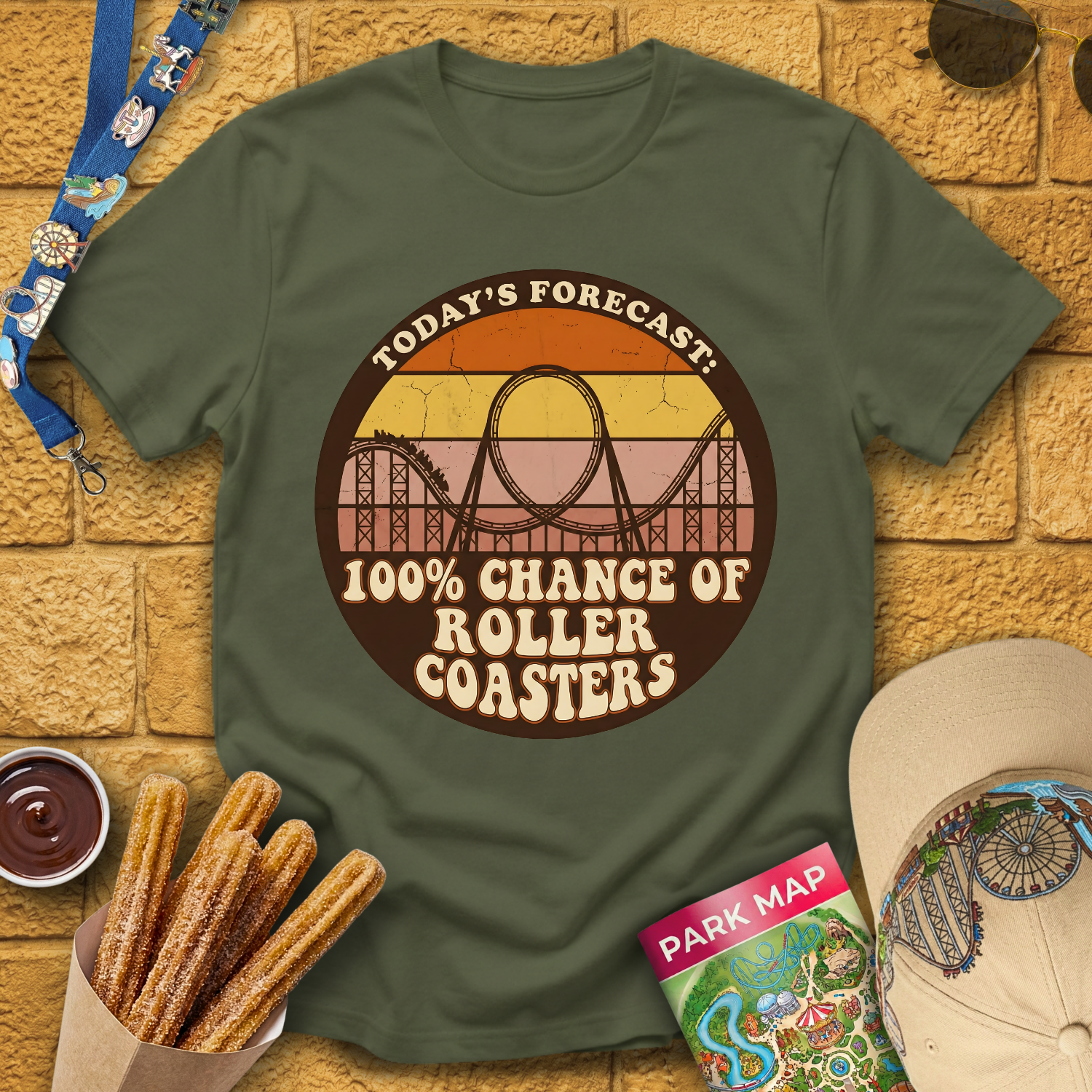 100% Chance Of Roller Coasters T-Shirt