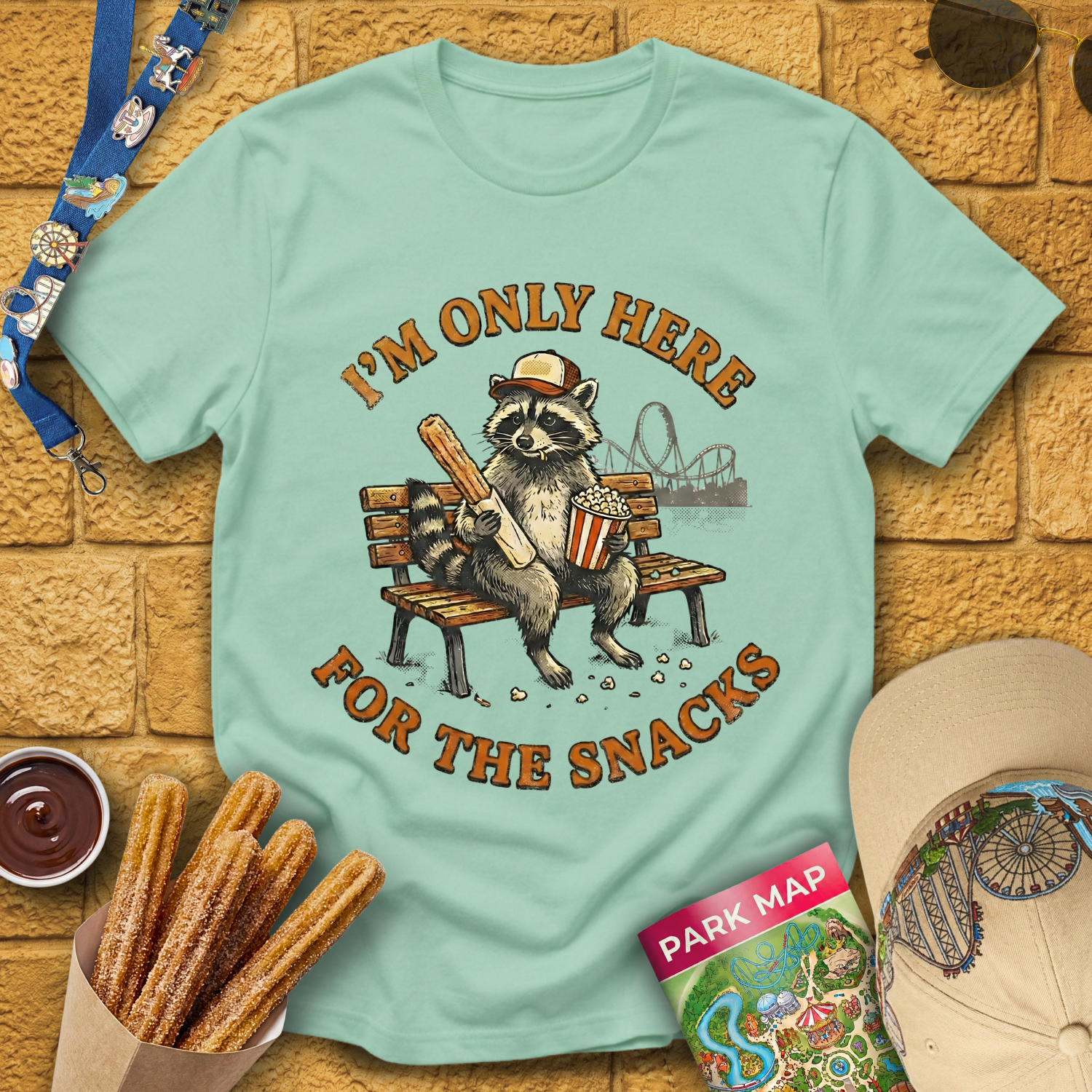 Here For Snacks [Racoon] T-Shirt