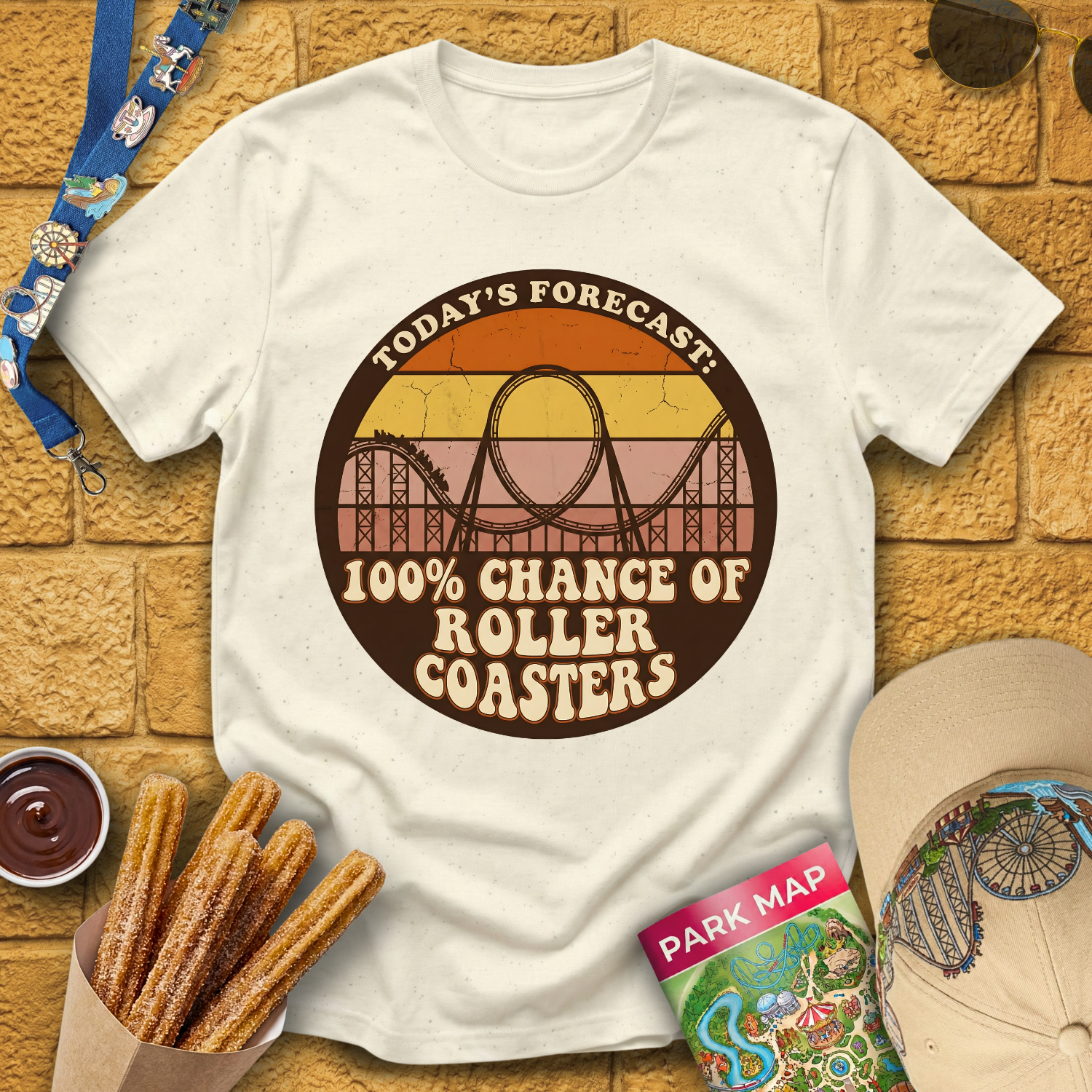 100% Chance Of Roller Coasters T-Shirt