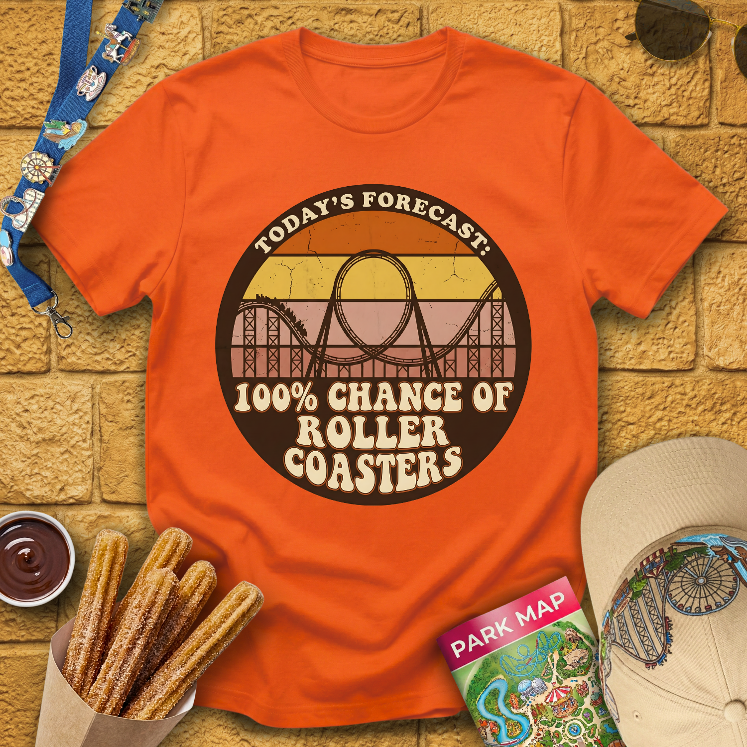 100% Chance Of Roller Coasters T-Shirt