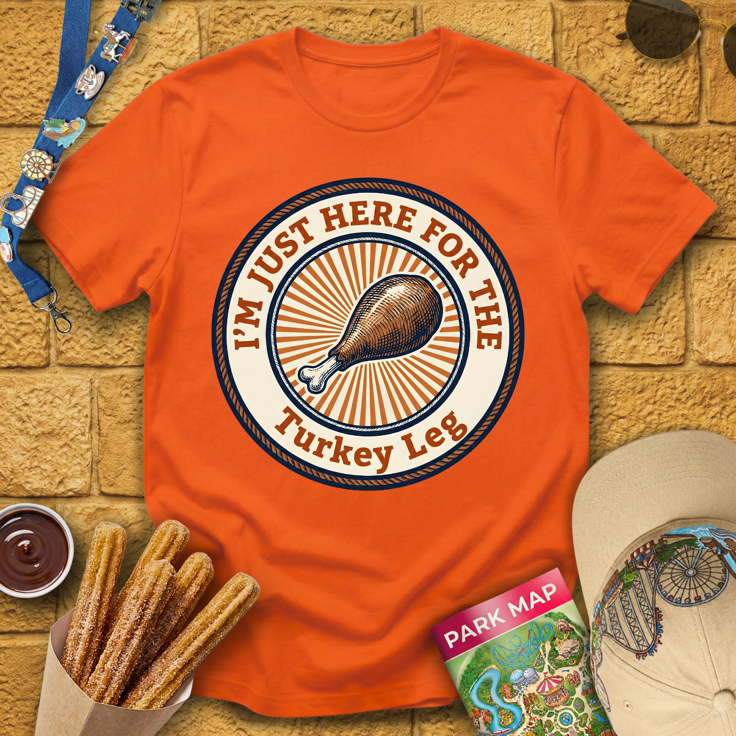 Here For Turkey Leg [Badge] T-Shirt