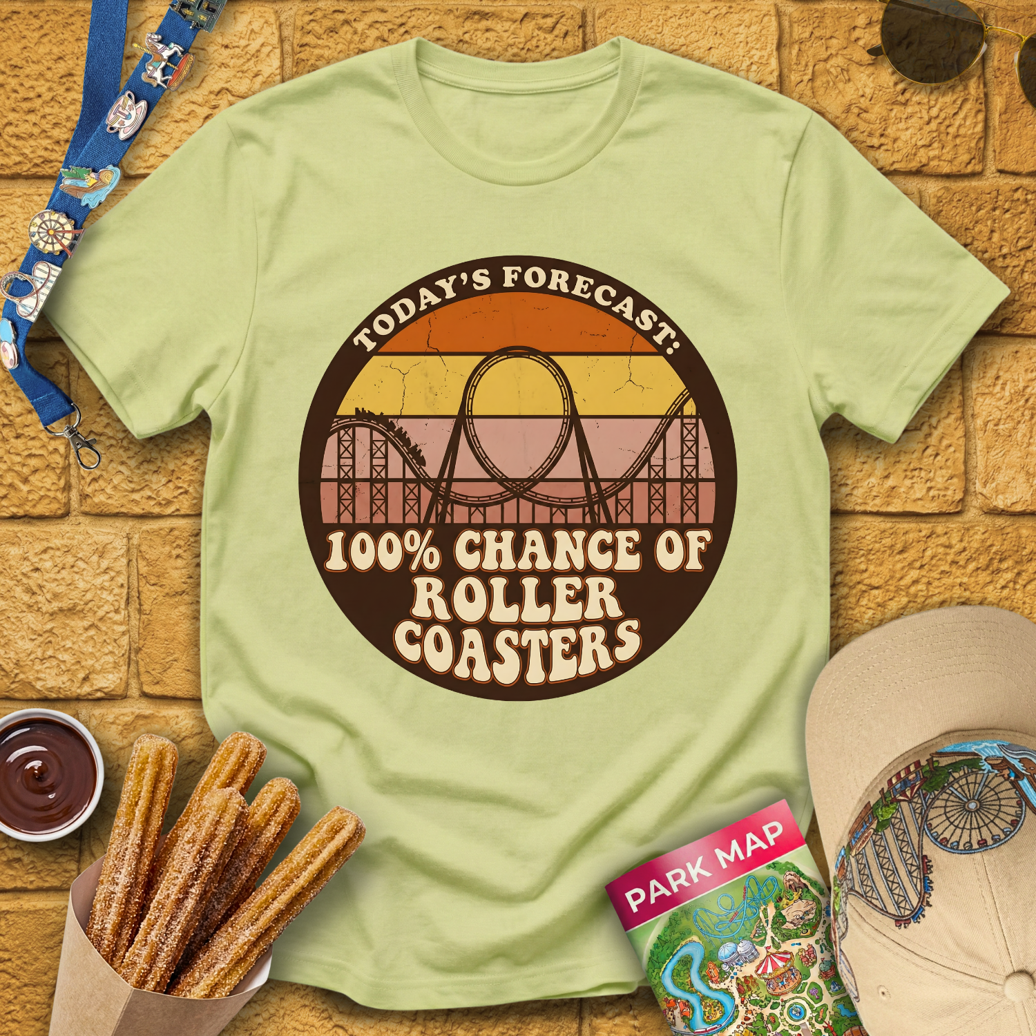 100% Chance Of Roller Coasters T-Shirt