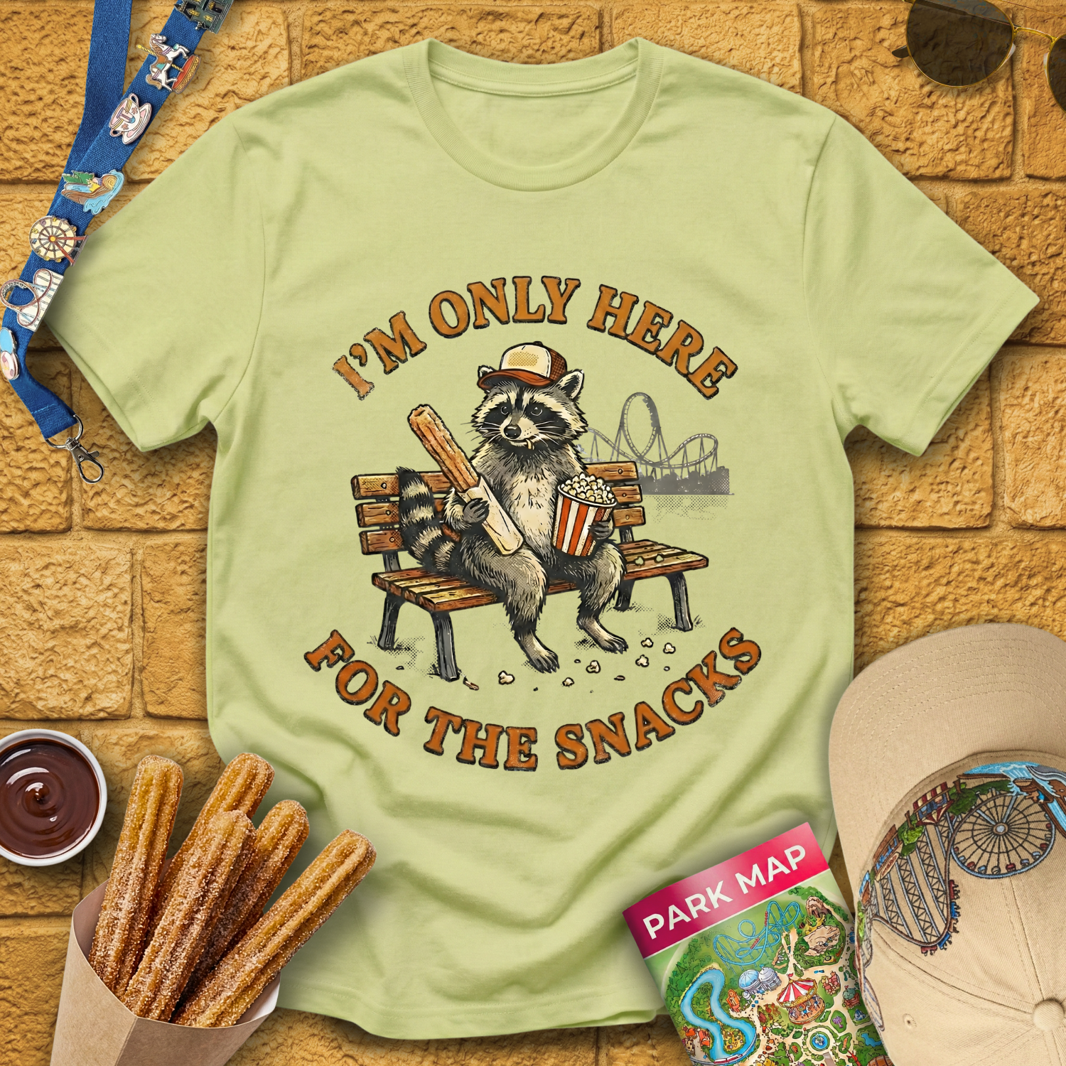 Here For Snacks [Racoon] T-Shirt