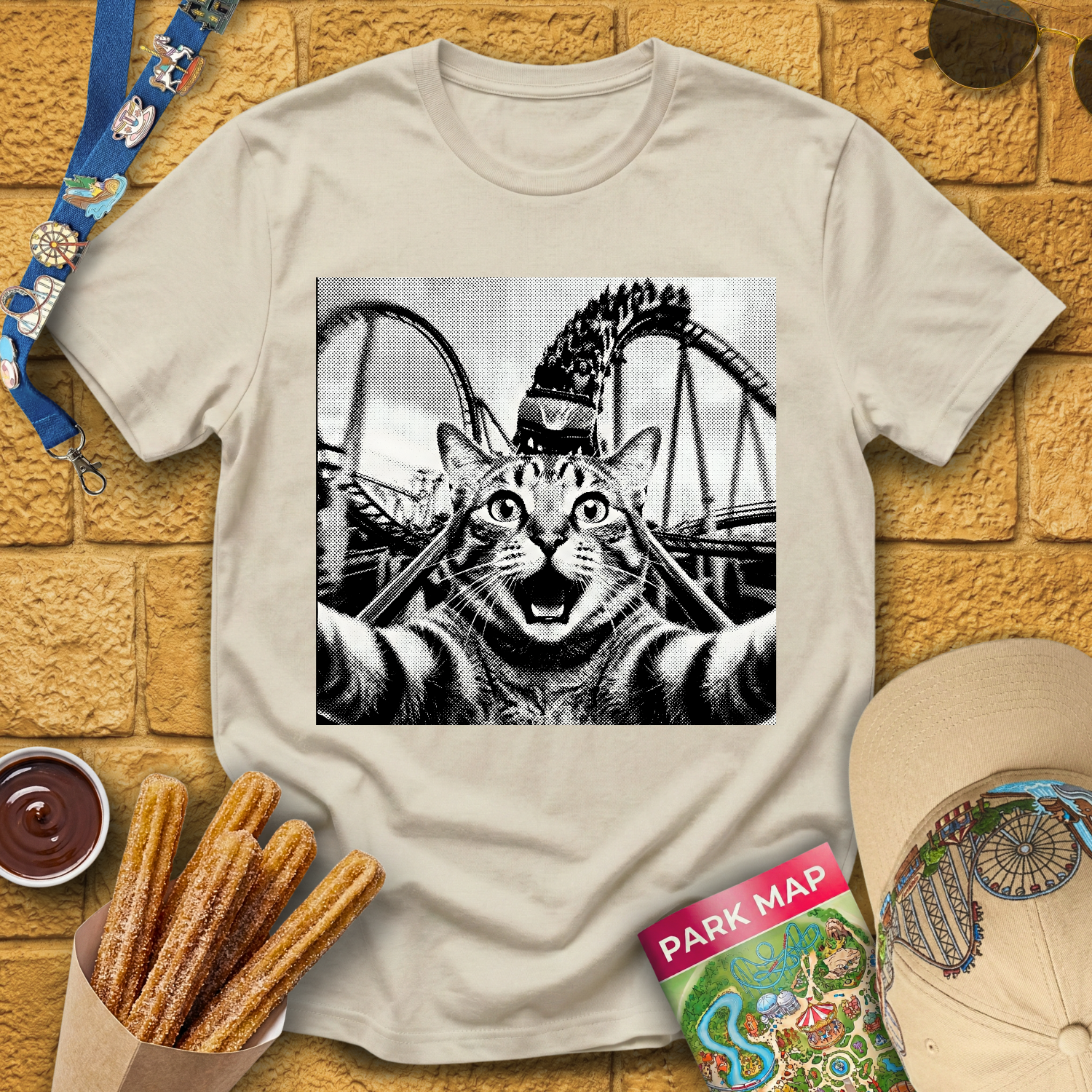 Cat Coaster Selfie T-Shirt