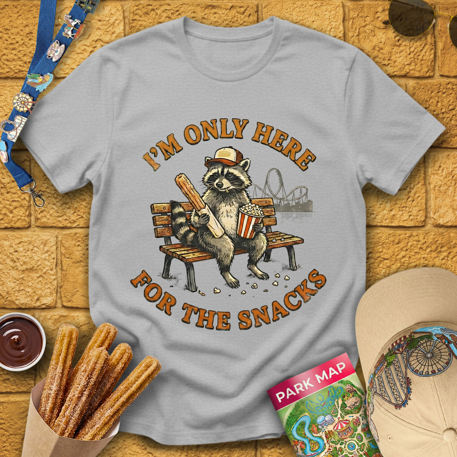 Here For Snacks [Racoon] T-Shirt