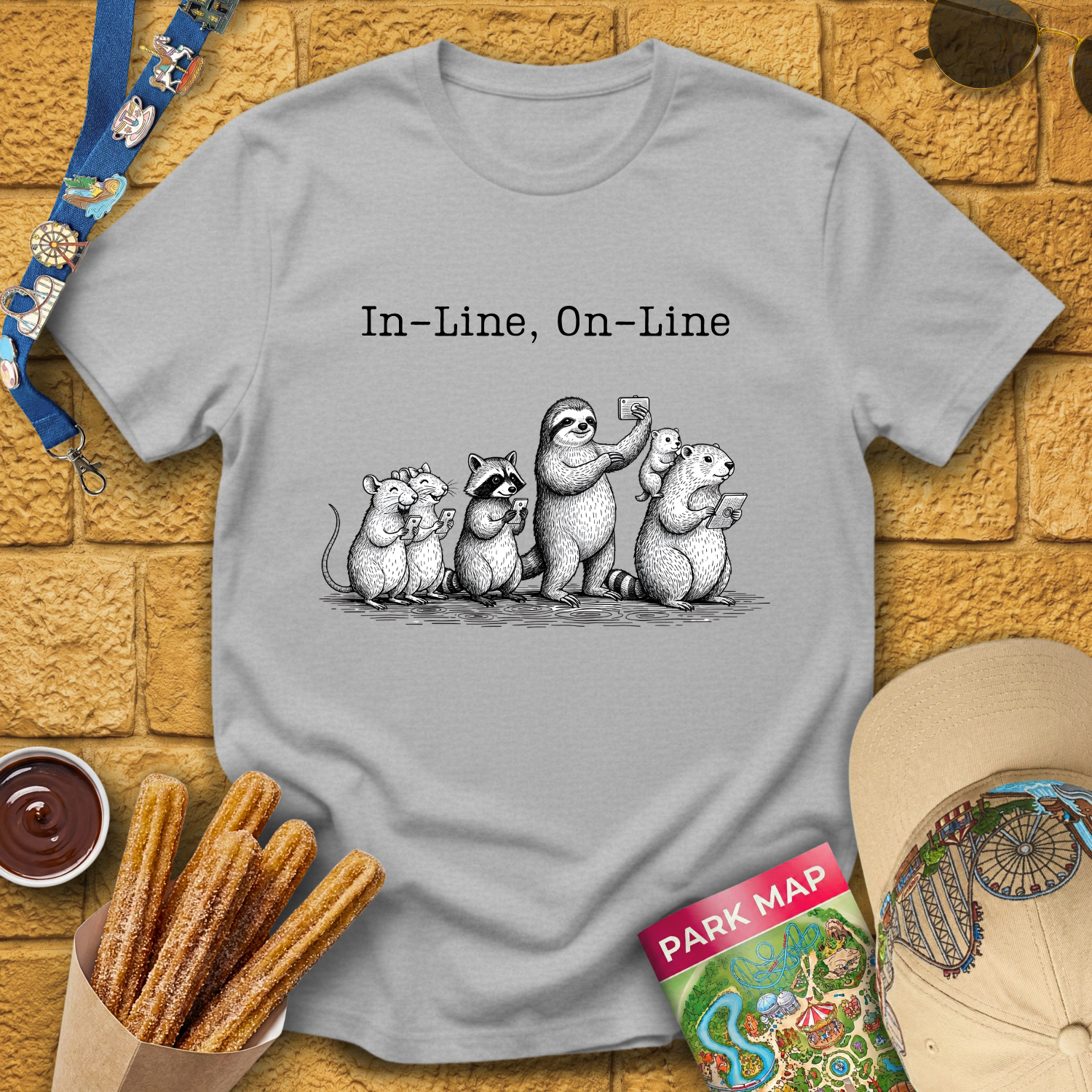 In Line, On-Line T-Shirt
