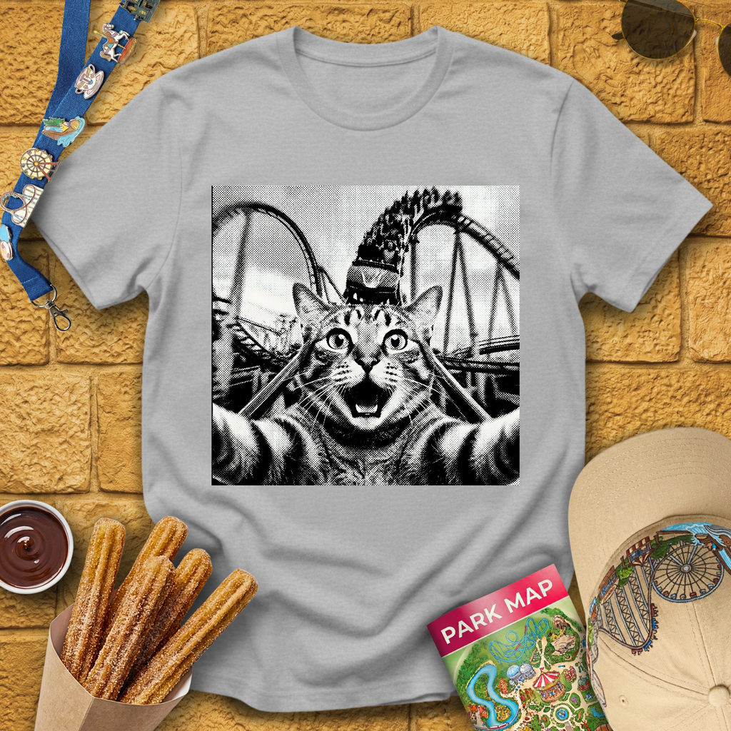 Cat Coaster Selfie T-Shirt