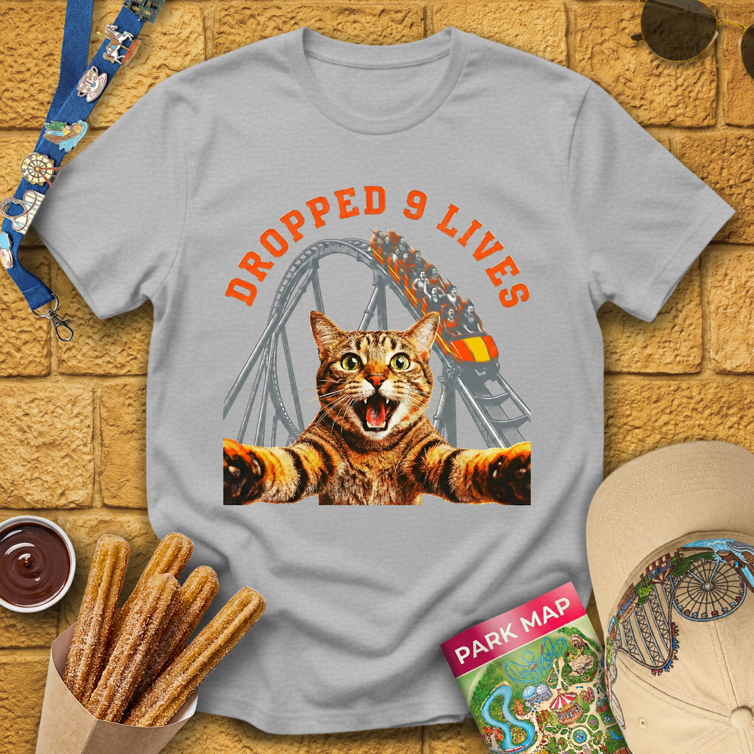 Cat Dropped 9 Lives T-Shirt