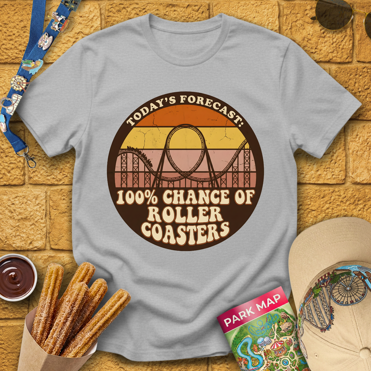 100% Chance Of Roller Coasters T-Shirt