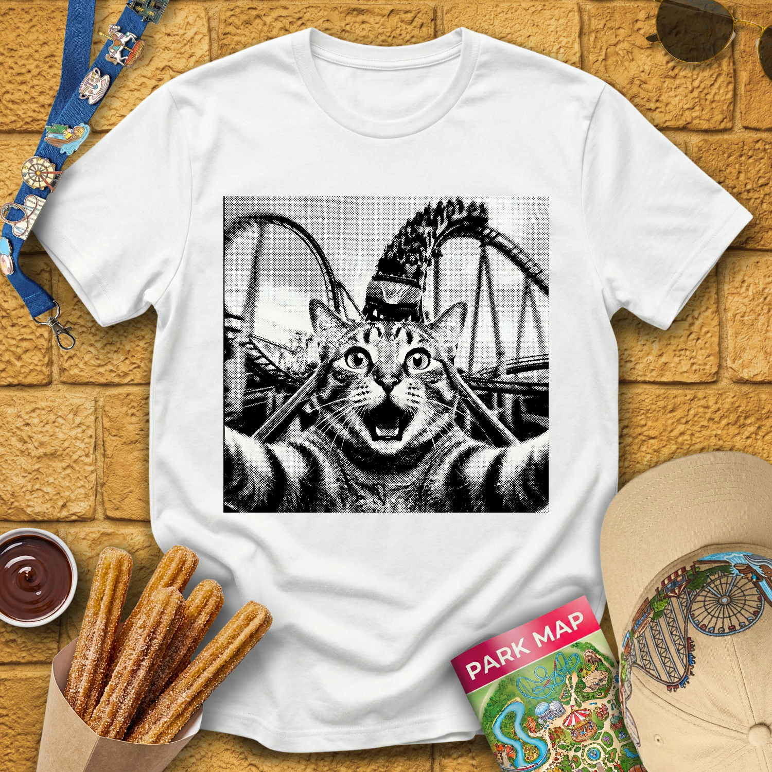 Cat Coaster Selfie T-Shirt
