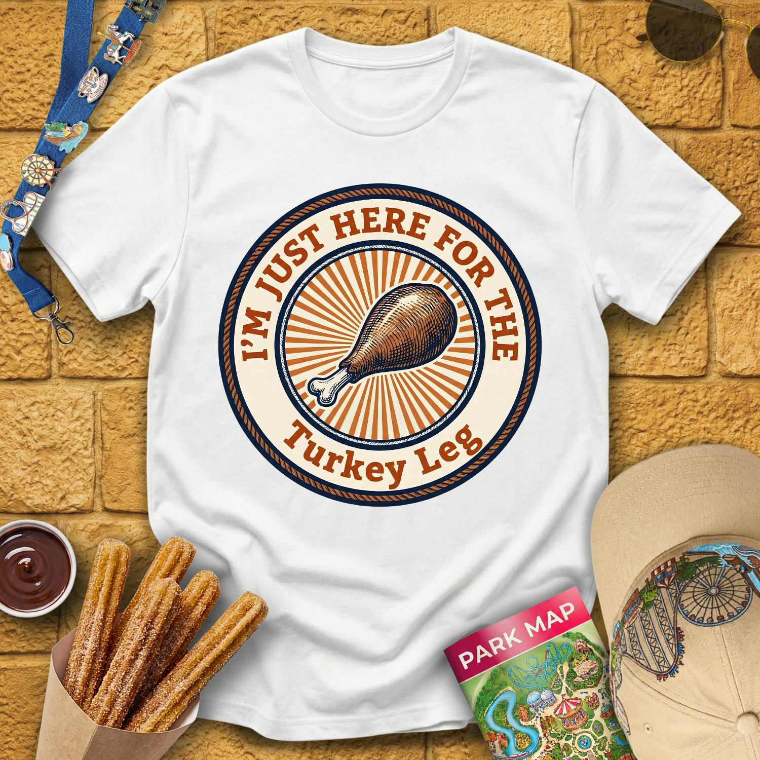 Here For Turkey Leg [Badge] T-Shirt
