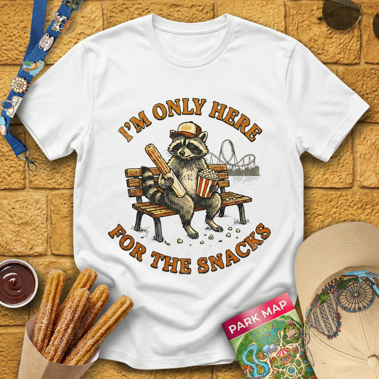 Here For Snacks [Racoon] T-Shirt